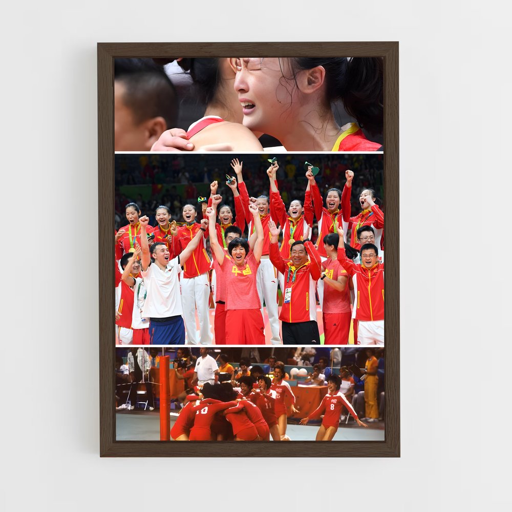 Poster Équipe de Chine en Or – affiche Volleyball (vue 5)